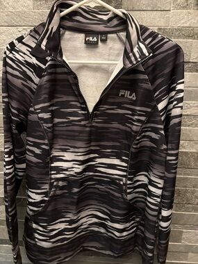 FILA Sport Black & White Crewneck with Logo Tag